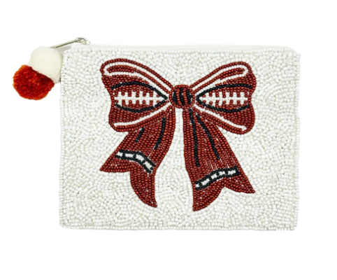 Compact Handmade Beaded Coin Bag with Secure Side Zip Closure Lightweight and Ideal for Carrying Cash Cards and Lipstick