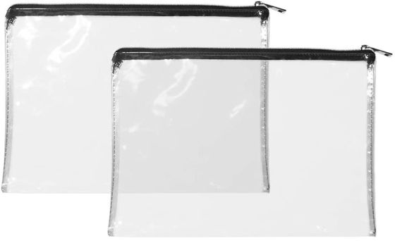 내구성 투명한 PVC 지퍼 은행 가방 12x87 인치 사용자 정의 로고 인쇄 및 디자인 옵션