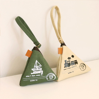 인격성 크리에이티브 레트로 ZONGZI 동전 지갑 여성 미니 캔버스 예술 귀여운 동전 가방 키 가방