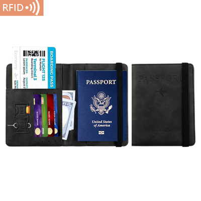 아마존 PU 가죽 여권 가방 RFID 다기능 여권 소유자 여권 표면 여권 표면