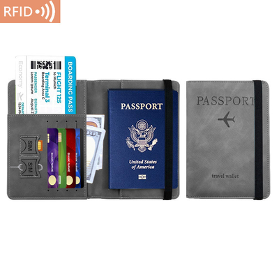 아마존 PU 가죽 여권 가방 RFID 다기능 여권 소유자 여권 표면 여권 표면