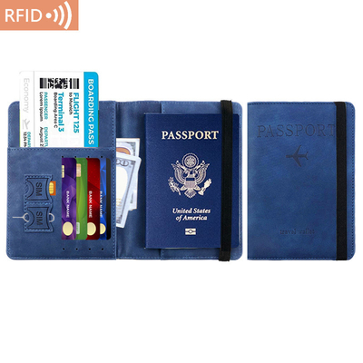 아마존 PU 가죽 여권 가방 RFID 다기능 여권 소유자 여권 표면 여권 표면