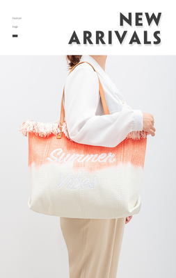 embroidered TOTE TASSEL DESIGN CANVAS BAG embroidered ALPHABET CANVAS UNDERARM NEW SHOULDER SUMMER HIGH CAPITY 여자용 가방