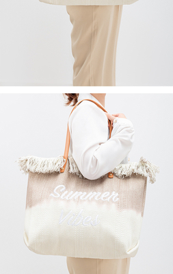 embroidered TOTE TASSEL DESIGN CANVAS BAG embroidered ALPHABET CANVAS UNDERARM NEW SHOULDER SUMMER HIGH CAPITY 여자용 가방