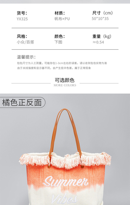 embroidered TOTE TASSEL DESIGN CANVAS BAG embroidered ALPHABET CANVAS UNDERARM NEW SHOULDER SUMMER HIGH CAPITY 여자용 가방