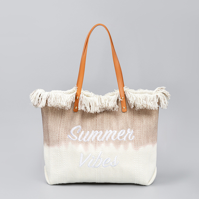 embroidered TOTE TASSEL DESIGN CANVAS BAG embroidered ALPHABET CANVAS UNDERARM NEW SHOULDER SUMMER HIGH CAPITY 여자용 가방