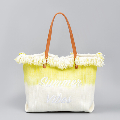 embroidered TOTE TASSEL DESIGN CANVAS BAG embroidered ALPHABET CANVAS UNDERARM NEW SHOULDER SUMMER HIGH CAPITY 여자용 가방