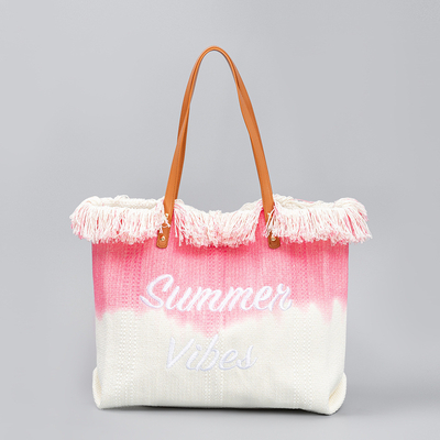 embroidered TOTE TASSEL DESIGN CANVAS BAG embroidered ALPHABET CANVAS UNDERARM NEW SHOULDER SUMMER HIGH CAPITY 여자용 가방