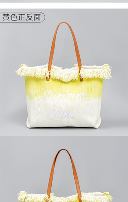 embroidered TOTE TASSEL DESIGN CANVAS BAG embroidered ALPHABET CANVAS UNDERARM NEW SHOULDER SUMMER HIGH CAPITY 여자용 가방