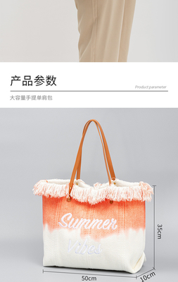 embroidered TOTE TASSEL DESIGN CANVAS BAG embroidered ALPHABET CANVAS UNDERARM NEW SHOULDER SUMMER HIGH CAPITY 여자용 가방