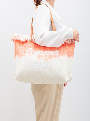 embroidered TOTE TASSEL DESIGN CANVAS BAG embroidered ALPHABET CANVAS UNDERARM NEW SHOULDER SUMMER HIGH CAPITY 여자용 가방