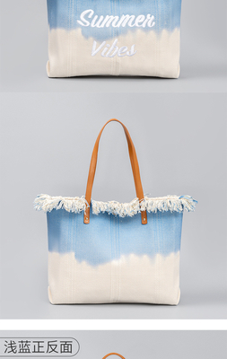 embroidered TOTE TASSEL DESIGN CANVAS BAG embroidered ALPHABET CANVAS UNDERARM NEW SHOULDER SUMMER HIGH CAPITY 여자용 가방
