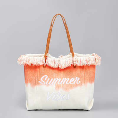 embroidered TOTE TASSEL DESIGN CANVAS BAG embroidered ALPHABET CANVAS UNDERARM NEW SHOULDER SUMMER HIGH CAPITY 여자용 가방