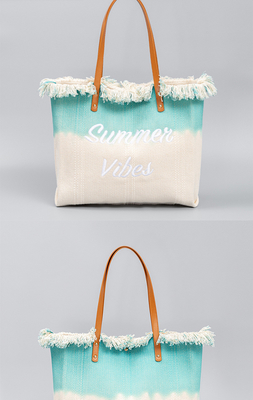 embroidered TOTE TASSEL DESIGN CANVAS BAG embroidered ALPHABET CANVAS UNDERARM NEW SHOULDER SUMMER HIGH CAPITY 여자용 가방