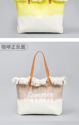 embroidered TOTE TASSEL DESIGN CANVAS BAG embroidered ALPHABET CANVAS UNDERARM NEW SHOULDER SUMMER HIGH CAPITY 여자용 가방