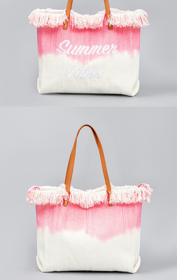 embroidered TOTE TASSEL DESIGN CANVAS BAG embroidered ALPHABET CANVAS UNDERARM NEW SHOULDER SUMMER HIGH CAPITY 여자용 가방
