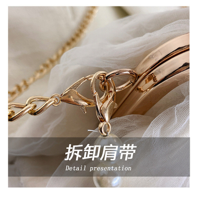 2024 NEW RETRO FAIRY SOLID COLOR SMALL BAG WHITE HAND HAND BAG PEARL 여자들의 직선 직물