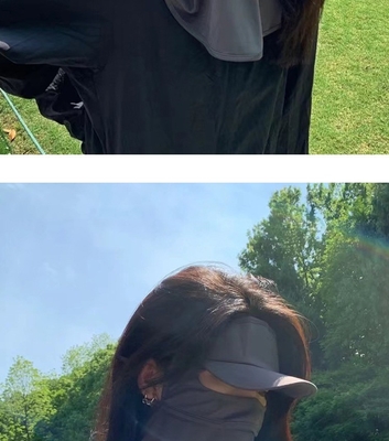 인터넷 연예인의 폭발은 얼굴 전체를 덮고 자외선을 예방합니다.