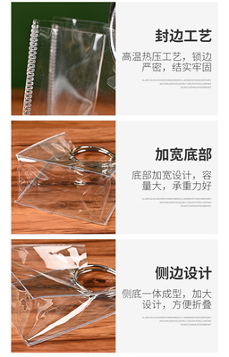 NS 투명한 PVC 토테 가방 둥근 손 결혼식 동반자 선물 사탕 가방 꽃 선물 가방
