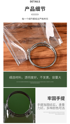 NS 투명한 PVC 토테 가방 둥근 손 결혼식 동반자 선물 사탕 가방 꽃 선물 가방