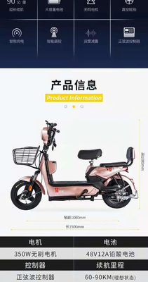 전기차 새로운 국가 표준 전기차 수출 패션 견고한 휴대용 두 바퀴 전기 자전거