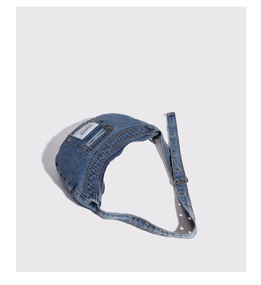 2024 CROSS-BORDER NEW UNDERARM BAG NICHE DESIGN RETRO Wash Denim BAG SENIOR DUMPLING BAG 이고 있는 디자인