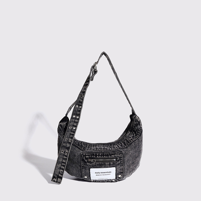 2024 CROSS-BORDER NEW UNDERARM BAG NICHE DESIGN RETRO Wash Denim BAG SENIOR DUMPLING BAG 이고 있는 디자인