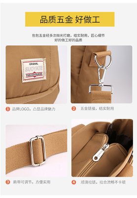 2024 NEW ATMOSPHERIC MOMMY BAG LARGE CAPITY 싱글 어깨 핸드 크로스보디 가방 나일론 천재 캐주얼 여자 어깨
