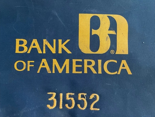VINTAGE BANK OF AMERICA 돈 가방 잠금 가방 아이디 가방 빌 가방 동전 가방 은행 잠금 가방