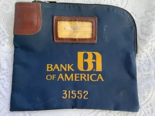 VINTAGE BANK OF AMERICA 돈 가방 잠금 가방 아이디 가방 빌 가방 동전 가방 은행 잠금 가방