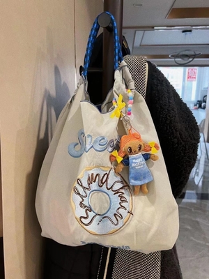 수직 재사용용 가방 쇼핑 가방 나일론 손바닥 어깨 크로스 보디 가방 여자용