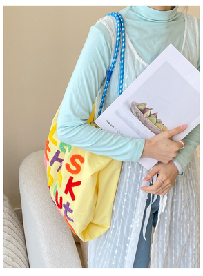 대용량 소지 가방 한국식 모든 것을 한 편에 넣은 어깨 가방 여성 수동 휴대용 쇼핑 가방