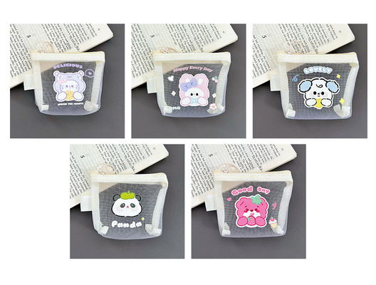 카툰 NET MONEY PURSE CUTE CHANGE 저장 가방 투명 휴대용 카드 주머니 빨간 봉투 미니 저장 가방
