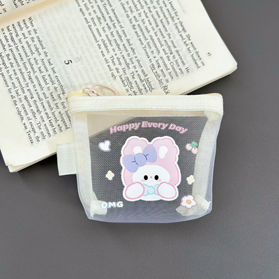 카툰 NET MONEY PURSE CUTE CHANGE 저장 가방 투명 휴대용 카드 주머니 빨간 봉투 미니 저장 가방