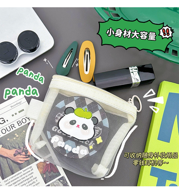 카툰 NET MONEY PURSE CUTE CHANGE 저장 가방 투명 휴대용 카드 주머니 빨간 봉투 미니 저장 가방