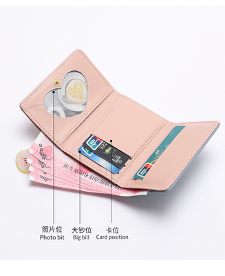 작은 지갑 여자 지갑 단장 소녀 학생 패션 만화 동전 지갑 도매 지갑 클립 여성