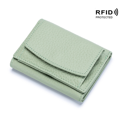 도둑질 방지 브러쉬 여자 가죽 지갑 카드 가방 3 겹 작은 지갑 RFID 미니 소피 동전 지갑 크로스 보드