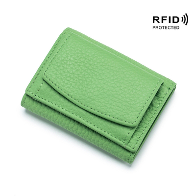 도둑질 방지 브러쉬 여자 가죽 지갑 카드 가방 3 겹 작은 지갑 RFID 미니 소피 동전 지갑 크로스 보드