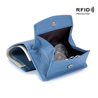 도둑질 방지 브러쉬 여자 가죽 지갑 카드 가방 3 겹 작은 지갑 RFID 미니 소피 동전 지갑 크로스 보드