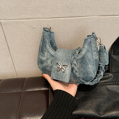 인기 있는 새로운 틈새 디자인 가방 여성 트렌드 외래 스타일 나비 가방 모든 어깨의 고급 감각