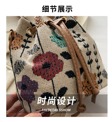 새로운 중국 국적 바람 팔꿈치 버킷 가방 단순 패션 트렌드 여름 새로운 린 스타일 고품질 감각 단일 어깨