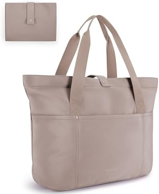 여성용 BAGSMART 토테 가방, 지퍼가 있는 접이 가능한 토테 가방 여행, 업무용 손바구니