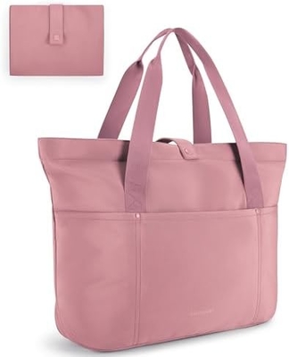 여성용 BAGSMART 토테 가방, 지퍼가 있는 접이 가능한 토테 가방 여행, 업무용 손바구니