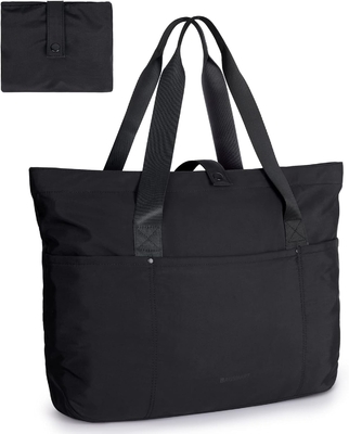 여성용 BAGSMART 토테 가방, 지퍼가 있는 접이 가능한 토테 가방 여행, 업무용 손바구니