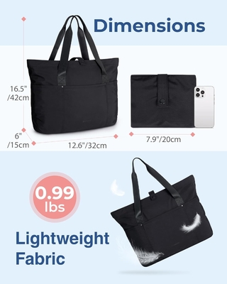 여성용 BAGSMART 토테 가방, 지퍼가 있는 접이 가능한 토테 가방 여행, 업무용 손바구니