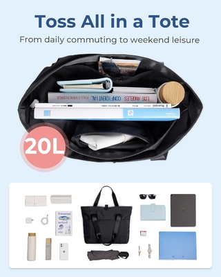 여성용 BAGSMART 토테 가방, 지퍼가 있는 접이 가능한 토테 가방 여행, 업무용 손바구니