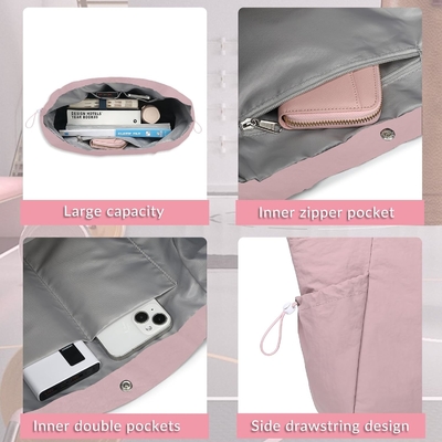 여자용 BTOOP TOTE BAG, 접이 가능한 해변 체육관 가방, 옆으로 긁는 가벼운 무게 여행, 업무용 상점 어깨 가방