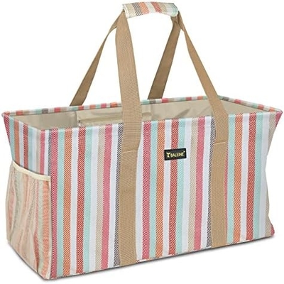 발레인 EXTRA LARGE UTILITY TOTE BAG WITH WIRE FRAME FOR STORE (블루, 16.5'X14'X10'')