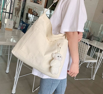브랜드: 케흐피시 경제적인 면화 캔버스 토테 가방,여성 호보 어깨 가방 3 개의 외부 주머니를 가진 크로스 보디 핸드백