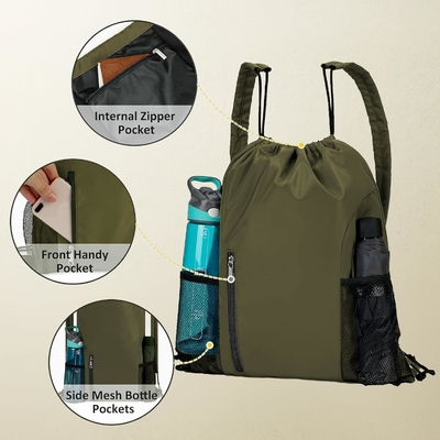 BEEGREEN DRAWSTRING-BACK-GYM-BAG, LARGE SPORTS BAG, STRING RUCKPACK CINCH BAG 남녀용 빨강
